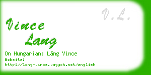 vince lang business card