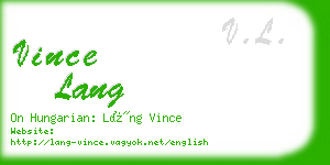 vince lang business card